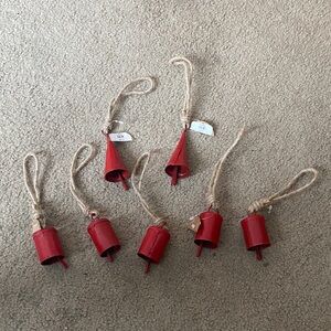 Tag Red Hanging Bells with Twine